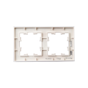 BRITE Рамка 2-местная РУ-2-2-Бр стекло розовый матовый IEK