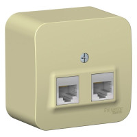 BLANCA О/У РОЗЕТКА двойная компьютерная RJ45, кат.5E, ИЗОЛ.ПЛ., БЕЖЕВЫЙ BLNIA045457