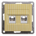 Розетка телефонная компьютерная RJ11RJ45 Schneider Electric W59, скрытый монтаж, сосна, RSI-251TK5E-7-86