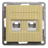 Розетка телефонная компьютерная RJ11RJ45 Schneider Electric W59, скрытый монтаж, сосна, RSI-251TK5E-7-86