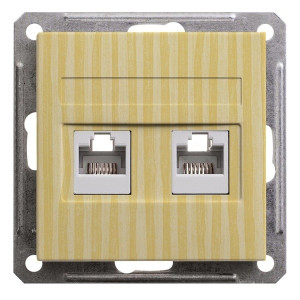 Розетка телефонная компьютерная RJ11RJ45 Schneider Electric W59, скрытый монтаж, сосна, RSI-251TK5E-7-86