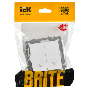BRITE Выключатель жалюзи 10А ВС10-1-5-БрАБ арктический белый IEK