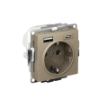 ATLASDESIGN РОЗЕТКА 16А c 2 USB A+C, 5В/2,4А/3,0А, 2х5В/1,5А, механизм, ШАМПАНЬ ATN000532
