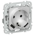 FLITE Розетка 1-местная с заземлением с защитными шторками 16А с USB A+A 3,1А безвинтовое крепление РСЮша11-1-ФлА алюминий IEK