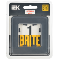 BRITE Рамка 1-местная РУ-1-2-Бр стекло графит RE IEK