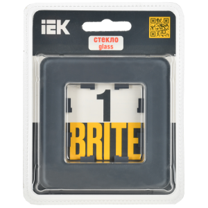 BRITE Рамка 1-местная РУ-1-2-Бр стекло графит RE IEK