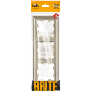 BRITE Рамка 3-местная РУ-3-Бр бежевый/шампань IEK