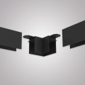 Угловой соединитель горизонтальный для накладного шинопровода черный, AM543 BK SMART