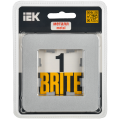 BRITE Рамка 1-местная РУ-1-1-Бр металл алюминий RE IEK