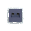 BRITE Розетка двойная RJ11+RJ45 кат.5E РК/Т12-БрМ маренго IEK