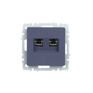 BRITE Розетка двойная RJ11+RJ45 кат.5E РК/Т12-БрМ маренго IEK