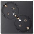 Розетка 2-м СП Simon 24 16А IP20 2х2P+E Schuko без защ. шторок механизм графит Simon 2450459-038