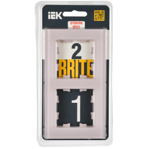 BRITE Рамка 2-местная РУ-2-2-Бр стекло розовый матовый IEK