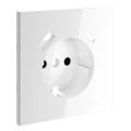 Накладка для розетки с заземлением и защитными шторками, с USB A+C, S70 (белый глянцевый)