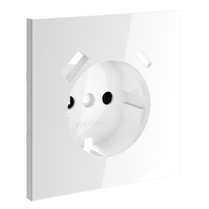 Накладка для розетки с заземлением и защитными шторками, с USB A+C, S70 (белый глянцевый)