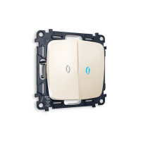 MO304020 Комплект механизма 2-кл выключателя с подсветкой 10000K OMEGA Бежевый глянец QUANT OP3040, VM115, G17B AMBRELLA VOLT