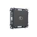 MA913010 Комплект механизма TV розетки оконечной ALFA Графит мягкое касание 50-870 MHz 1dB QUANT AP9130, VM202 AMBRELLA VOLT