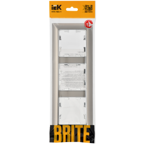 BRITE Рамка 3-местная РУ-3-Бр металл хром/никель IEK