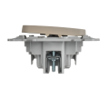 FLITE Выключатель 2-клавишный с индикацией 10А ВС12-1-1-ФлЛ льняной IEK