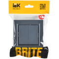 BRITE Выключатель 2-клавишный 10А в сборе ВСР10-2-0-БрМ маренго IEK