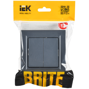 BRITE Выключатель 2-клавишный 10А в сборе ВСР10-2-0-БрМ маренго IEK