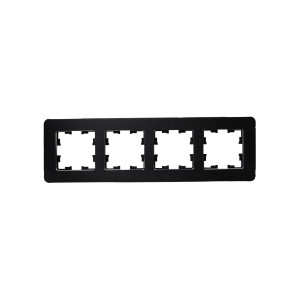 BRITE Рамка 4-местная РУ-4-1-Бр металл черный RE IEK