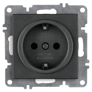 Arvia Electric, L/K Механизм, Розетка с заземлением, (графит)