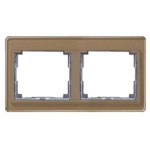Рамка 2 поста Jung SL 500, горизонтальная, бронзовый, SL5820GB