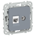 FLITE Розетка 2-местная RJ45/TV категория 5Е UTP РКТВ5е-2-0-ФлМ маренго IEK