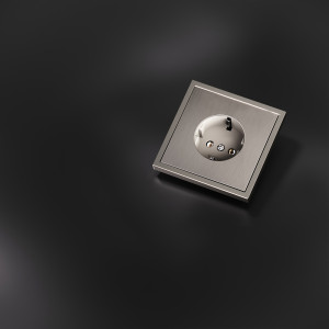Накладка для розетки с заземлением, S70 Metal никель