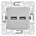 SKANDY Розетка USB A+A 3,1А SK-R15S серебряный IEK