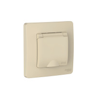 BLANCA С/У IP44 РОЗЕТКА с заземлением со шторками, с крышкой, 16А, 250В, БЕЖЕВЫЙ BLNRS441117