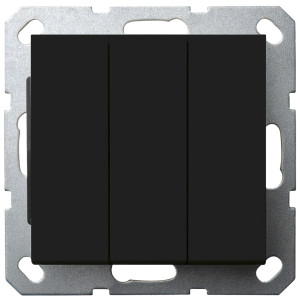 Jasmart G Черный матовый Выключатель 3-кл 10A 250V~ G3031PB