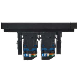 FORTE&PIANO Розетка компьютерная двойная RJ45 кат.6 FP234M металл белый IEK
