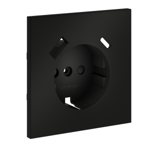Накладка для розетки с заземлением и защитными шторками, с USB A+C, S70 (черный матовый)