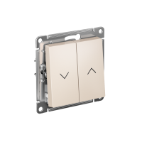 ATLASDESIGN 2-клавишный ВЫКЛЮЧАТЕЛЬ ДЛЯ ЖАЛЮЗИ, сх.4, 10А, механизм, БЕЖЕВЫЙ ATN000219