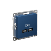 ATLASDESIGN USB РОЗЕТКА тип-C 65Вт высокоскор.заряд. QC, PD, механизм, АКВАМАРИН ATN001127
