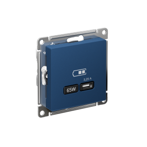 ATLASDESIGN USB РОЗЕТКА тип-C 65Вт высокоскор.заряд. QC, PD, механизм, АКВАМАРИН ATN001127