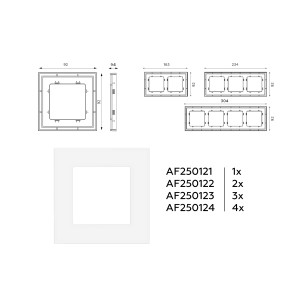 AF250124 Рамка ALFA Qubi Белый матовый 4-ая AMBRELLA VOLT