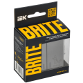 BRITE Выключатель 2-клавишный с индикацией для отелей 10А ВС10-2-9-БрС сталь IEK