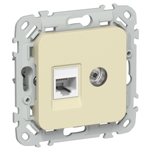 FLITE Розетка 2-местная RJ45/TV категория 5Е UTP РКТВ5е-2-0-ФлН навахо IEK