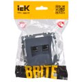 BRITE Розетка двойная RJ11+RJ45 кат.5E РК/Т12-БрМ маренго IEK