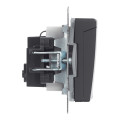 BRITE Розетка 1-местная с заземлением с защитными шторками и крышкой 16А IP44 РСбш10-3-44-БрГ графит IEK