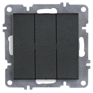 Arvia Electric, L/K Механизм, Выключатель трехклавишный, (графит)