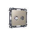 MA373310 Комплект механизма розетки TV оконечной + SAT 5-862MHz 3.5dB/950-2150MHz 3.5dB ALFA Серо-бежевый матовый QUANT (AP3733, VM217) AMBRELLA VOLT