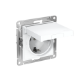 ATLASDESIGN РОЗЕТКА с заземлением со шторками с крышкой,16А,IP20, мех.,быстрозажим. клем., БЕЛЫЙ ATN000146S