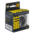 BRITE Розетка 1-местная с заземлением с защитными шторками 16А с USB AA 5В 2,1А РЮш10-1-БрС сталь IEK