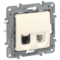 IEKETIKA Розетка двойная RJ11+RJ45 кат.5E UTP 6723521 слоновая кость IEK
