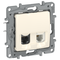 IEKETIKA Розетка двойная RJ11+RJ45 кат.5E UTP 6723521 слоновая кость IEK
