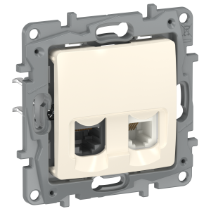 IEKETIKA Розетка двойная RJ11+RJ45 кат.5E UTP 6723521 слоновая кость IEK